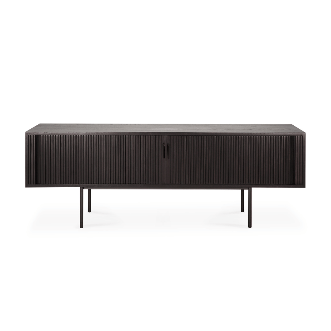 Meuble TV marron foncé avec rangement pour salon