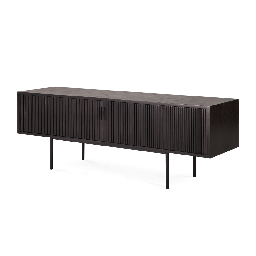 Meuble TV marron foncé avec rangement pour salon