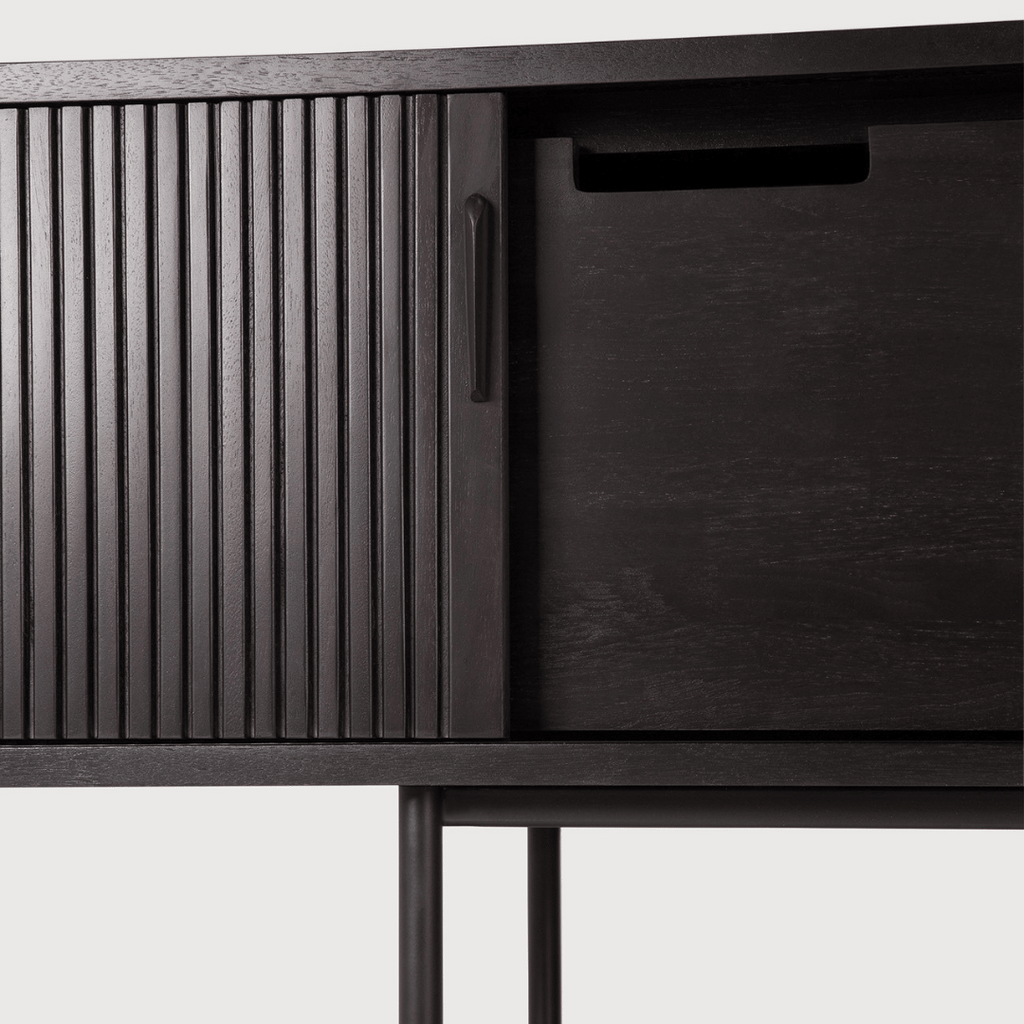 Meuble TV marron foncé avec rangement pour salon