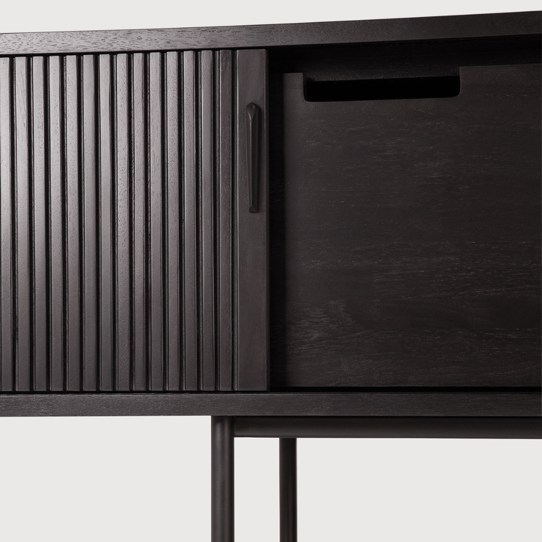 Meuble TV marron foncé avec rangement pour salon