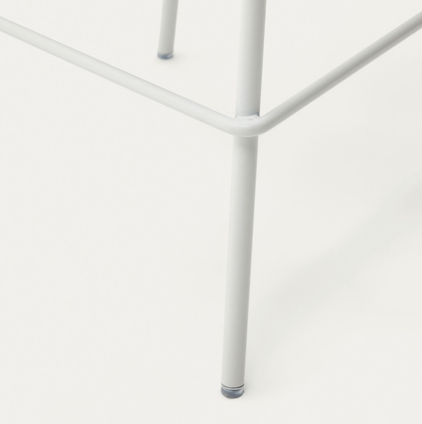 Tabouret de bar en acier beige de style Mid-Century avec revêtement en tissu pour cuisine