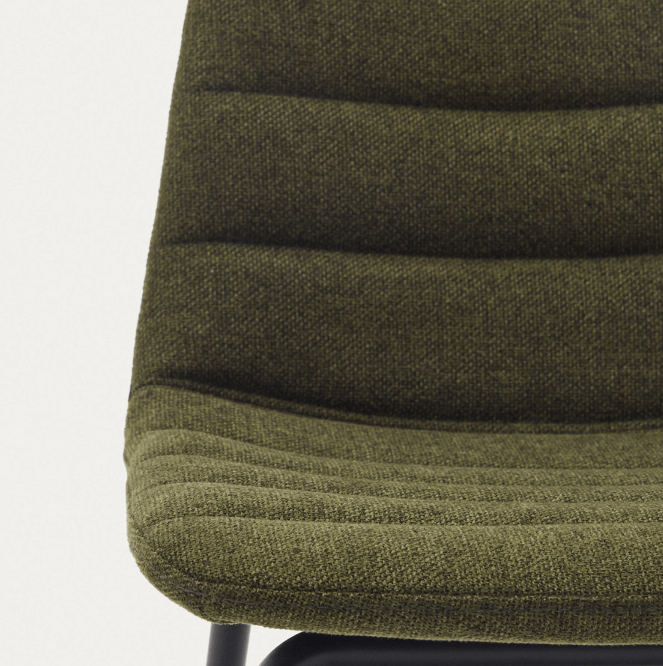 Tabouret de bar de cuisine vert en acier du milieu du siècle avec rembourrage