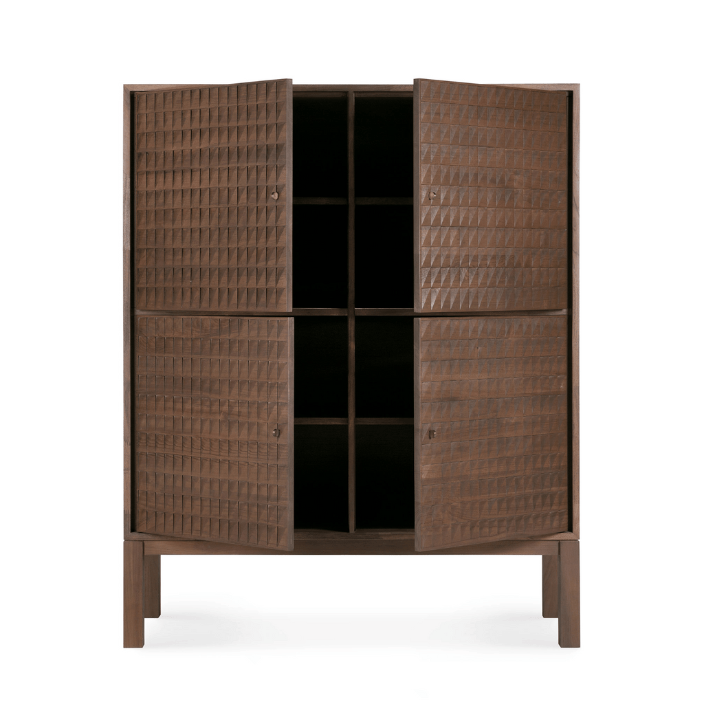 Meuble de rangement moderne marron avec espace de rangement pour salon