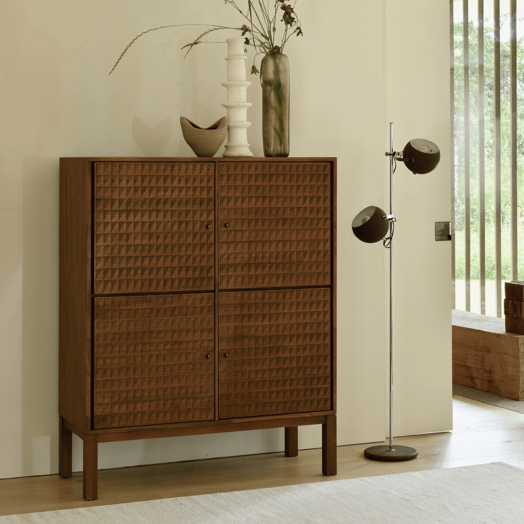 Meuble de rangement moderne marron avec espace de rangement pour salon