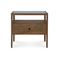 Table de chevet traditionnelle en bois naturel pour chambre à coucher