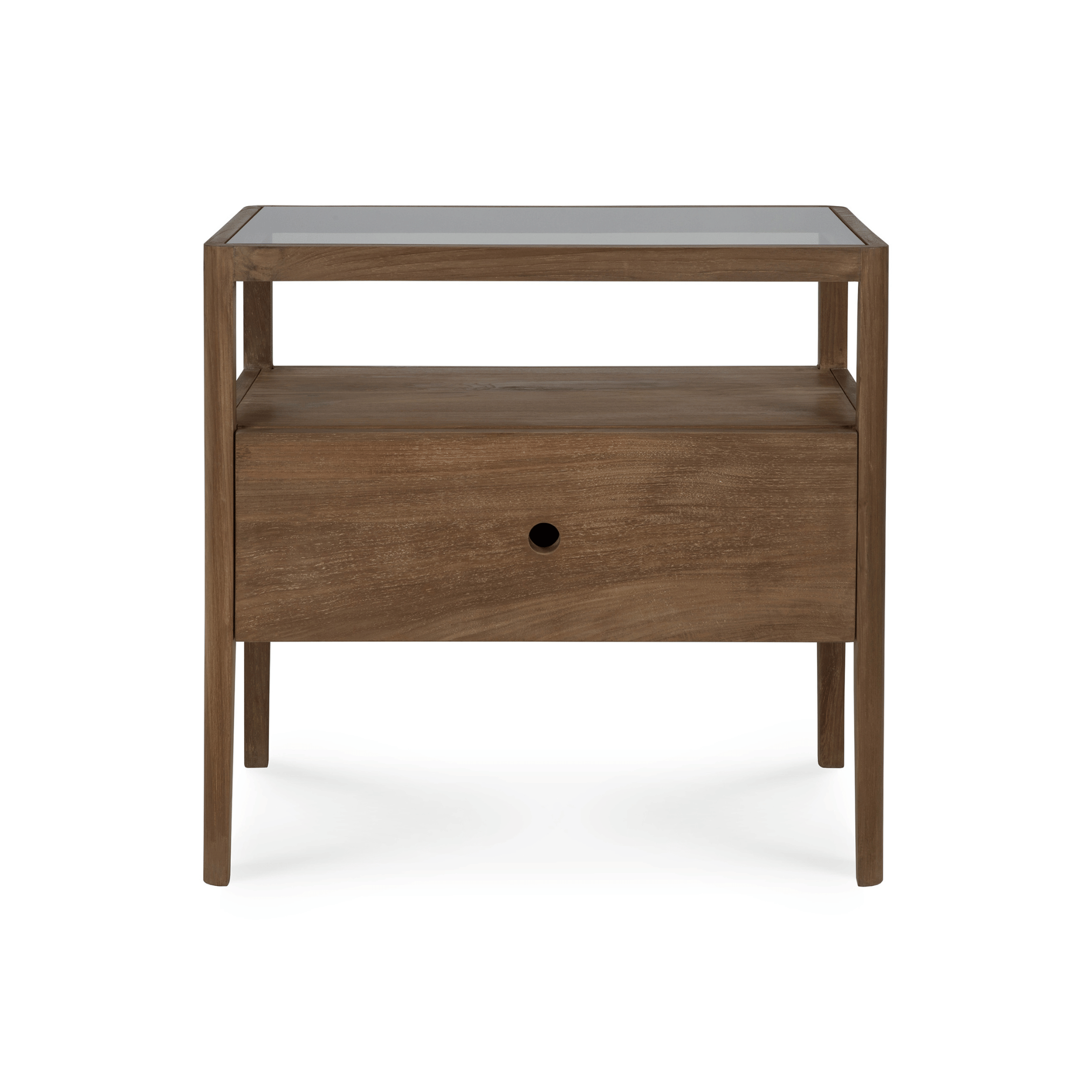 Table de chevet traditionnelle en bois naturel pour chambre à coucher