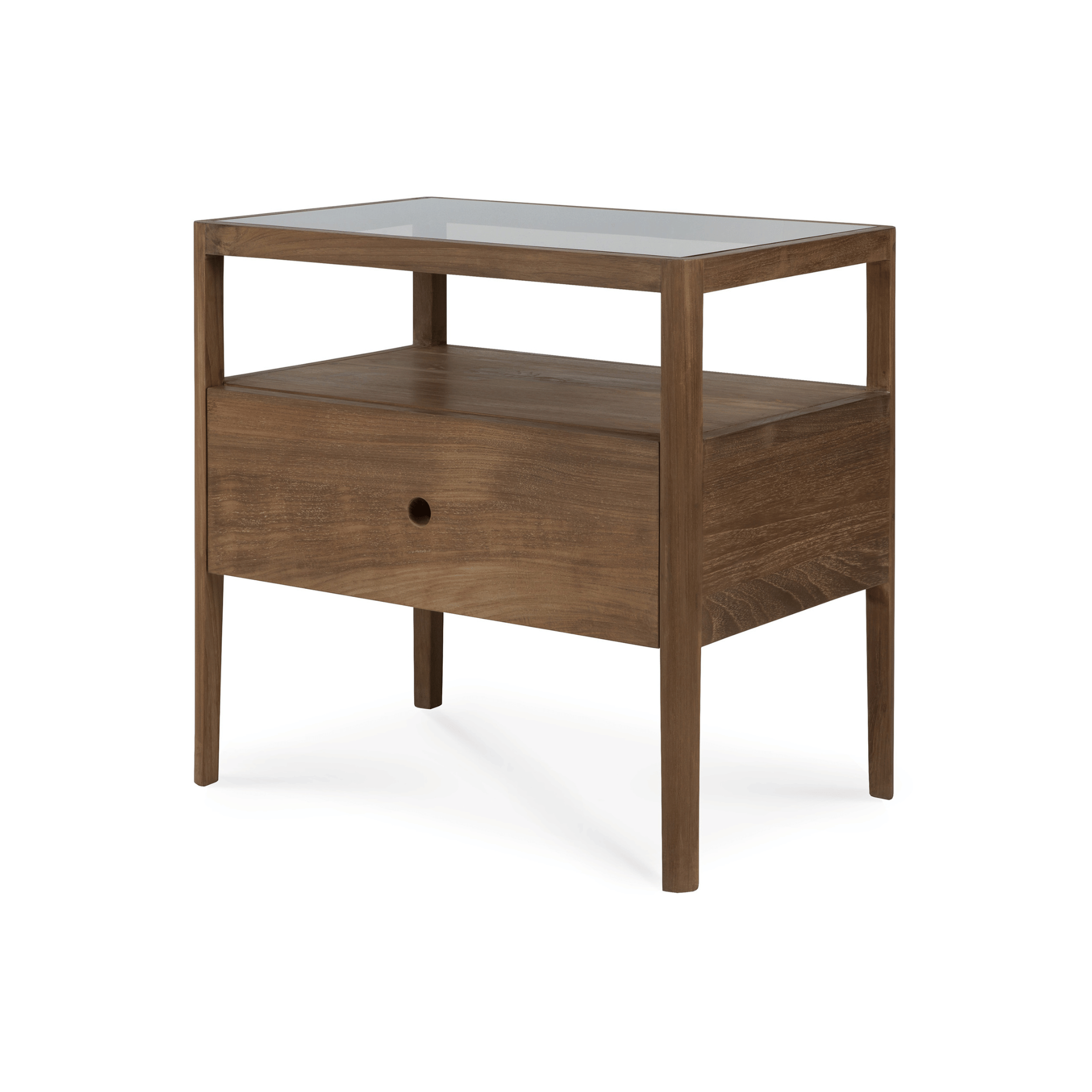 Table de chevet traditionnelle en bois naturel pour chambre à coucher