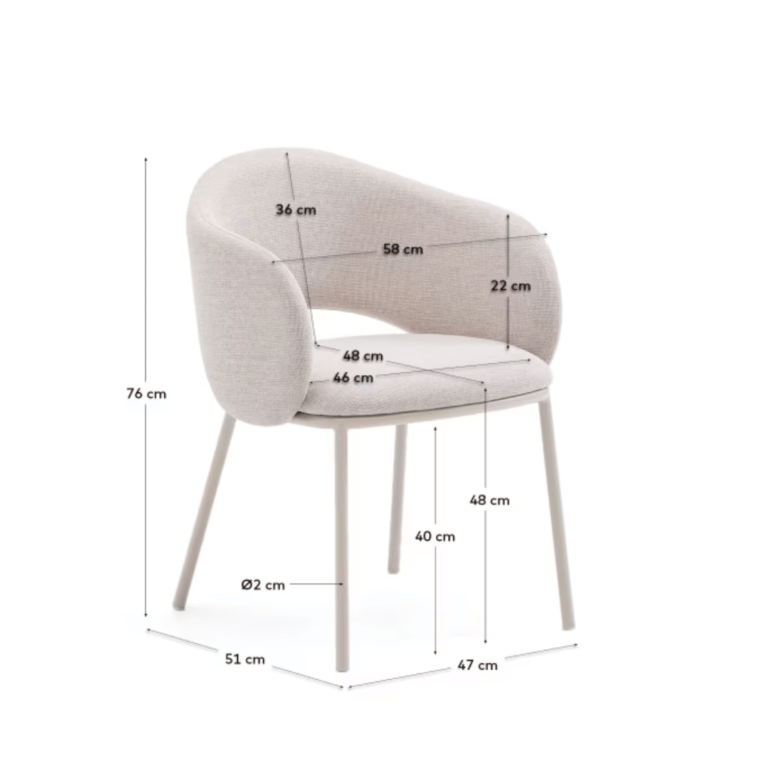 Chaise de salle à manger moderne en métal gris tourterelle avec mousse haute densité et dossier incurvé pour salle à manger
