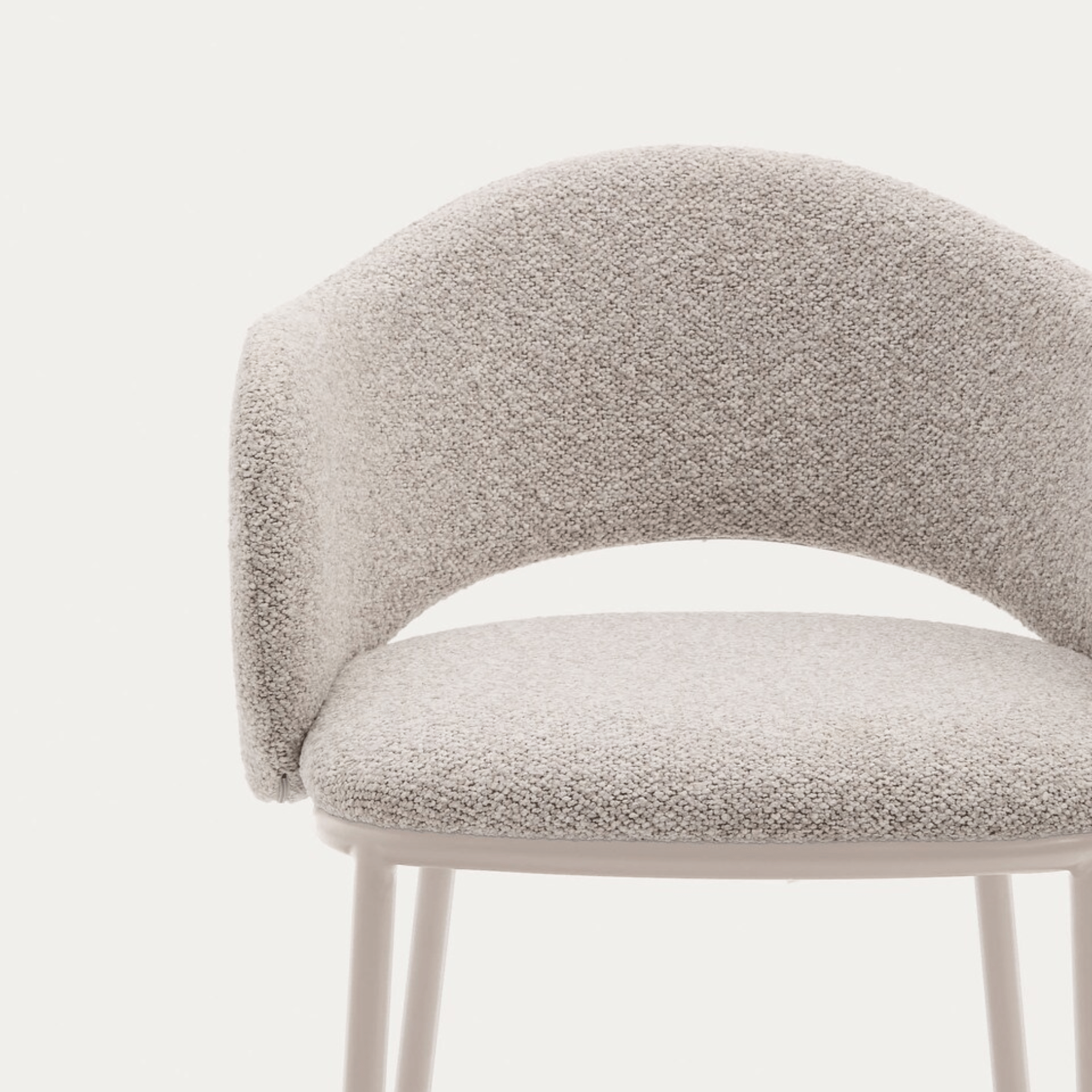 Tabouret de bar moderne en chenille gris tourterelle avec mousse haute densité et dossier incurvé pour cuisine