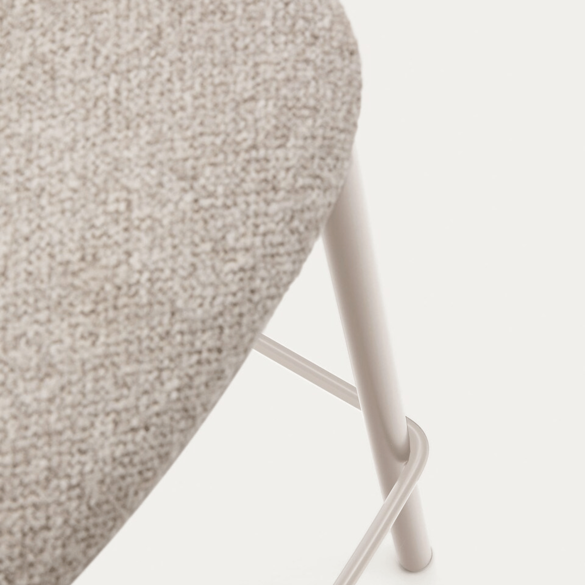 Tabouret de bar moderne en chenille gris tourterelle avec mousse haute densité et dossier incurvé pour cuisine