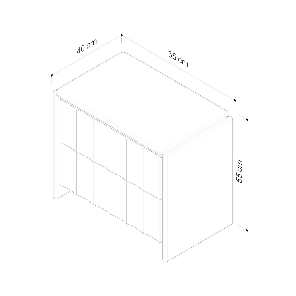 Table de chevet en chêne naturel avec fermeture amortie pour chambre à coucher
