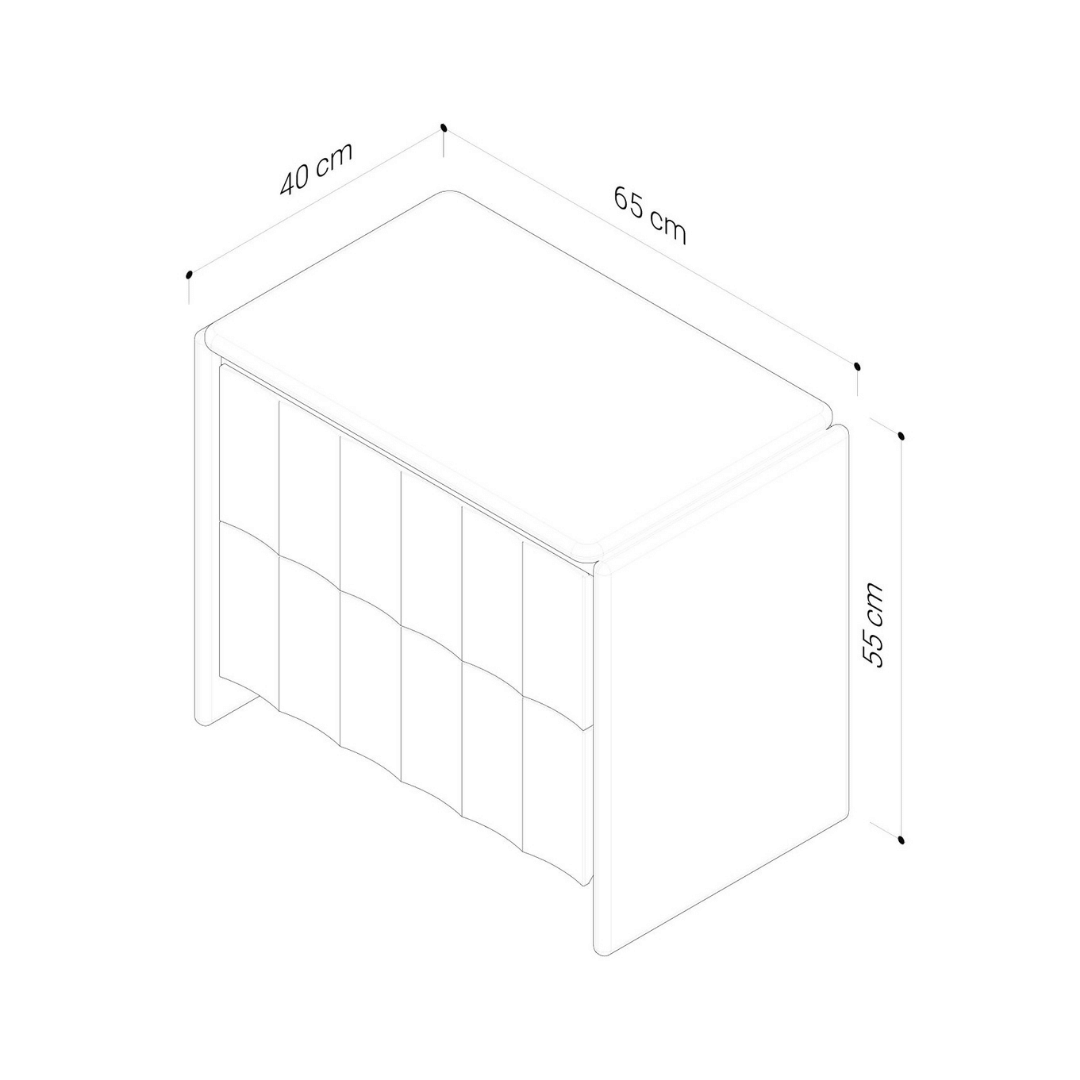Table de chevet en chêne naturel avec fermeture amortie pour chambre à coucher
