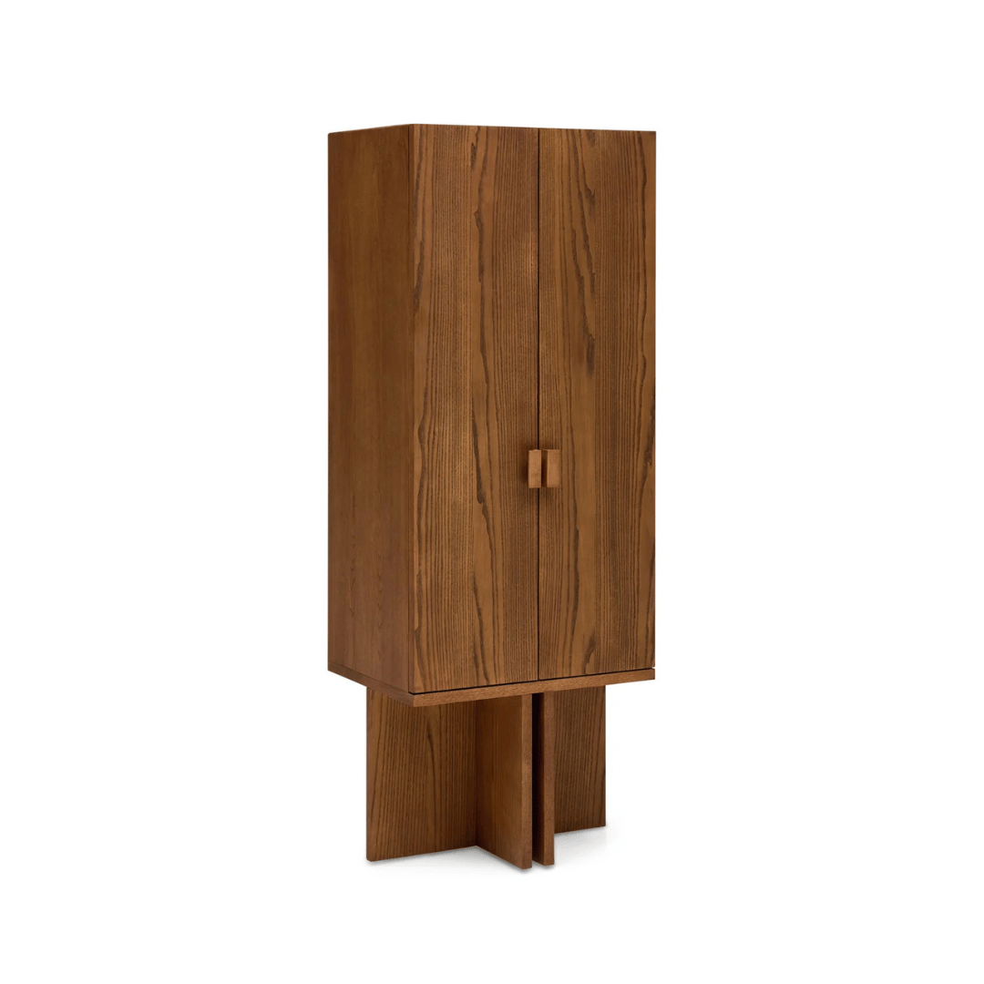 Meuble de rangement pour bureau en frêne avec compartiments de rangement