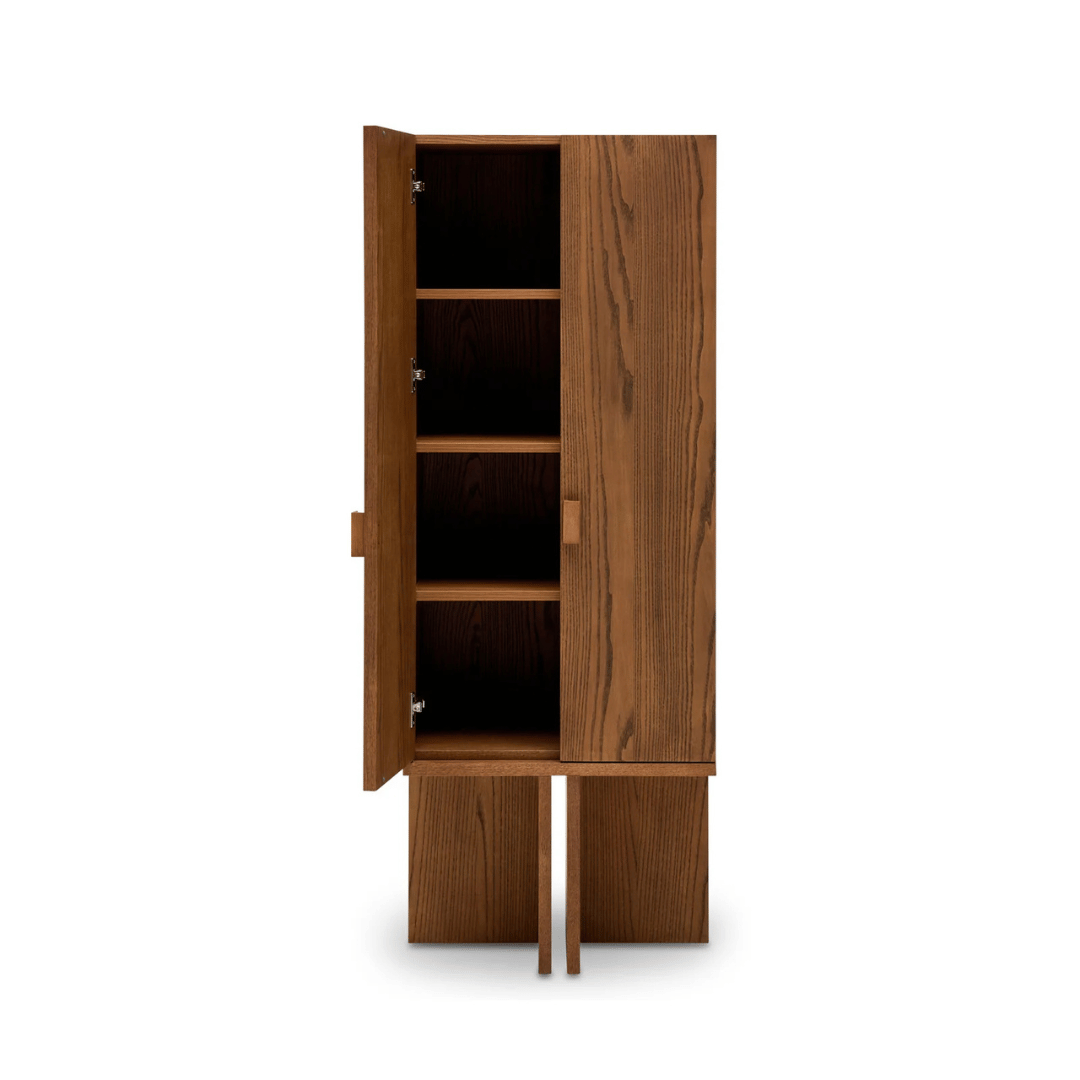 Meuble de rangement pour bureau en frêne avec compartiments de rangement