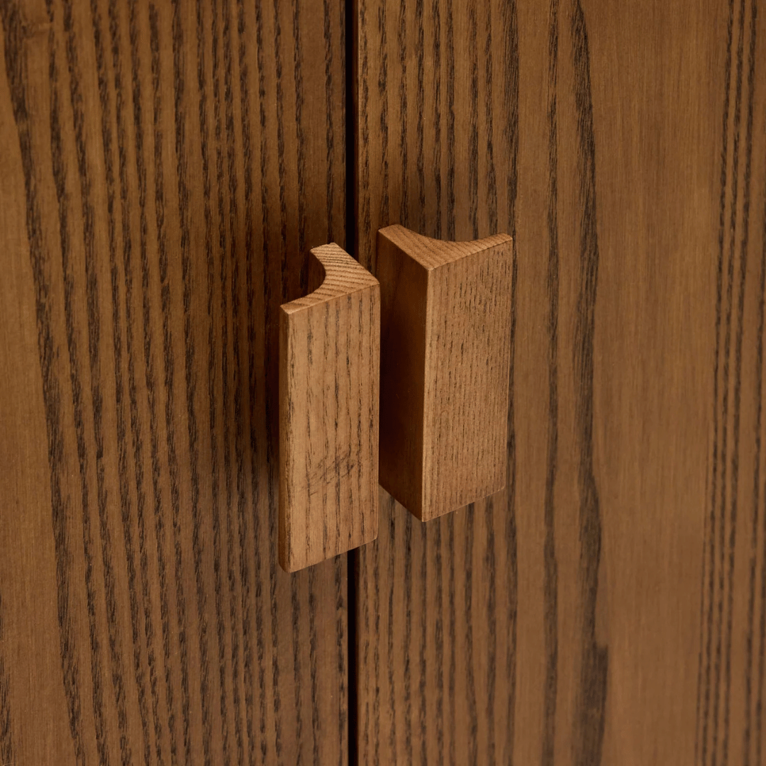 Meuble de rangement pour bureau en frêne avec compartiments de rangement