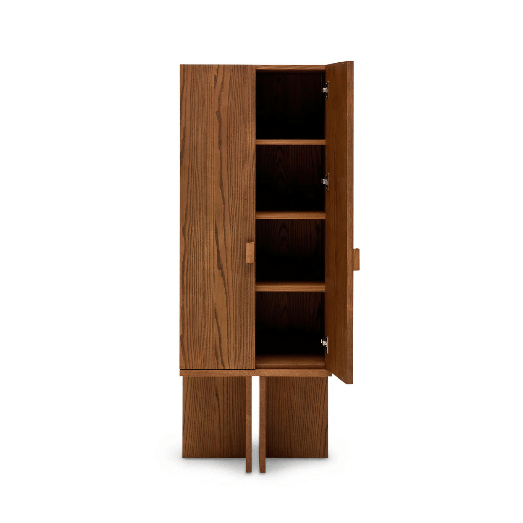 Meuble de rangement pour bureau en frêne avec compartiments de rangement