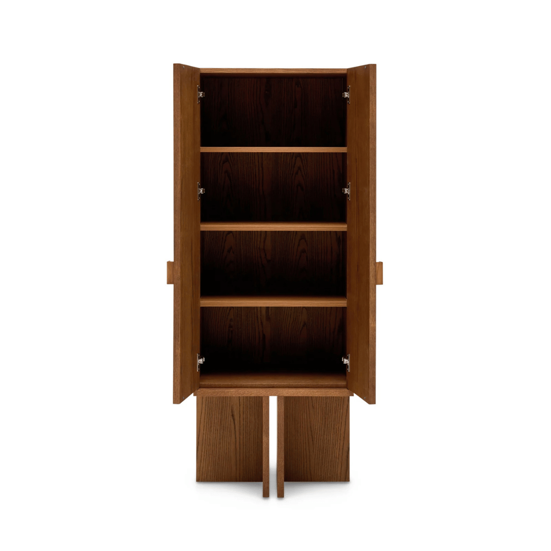Meuble de rangement pour bureau en frêne avec compartiments de rangement