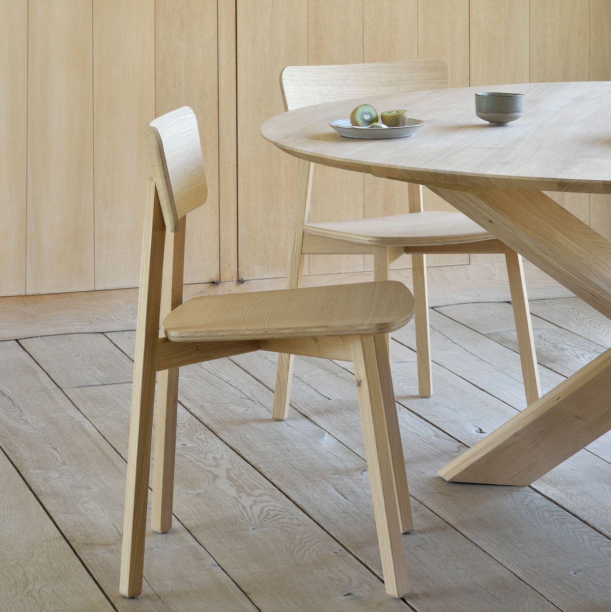 Chaise de salle à manger en chêne naturel