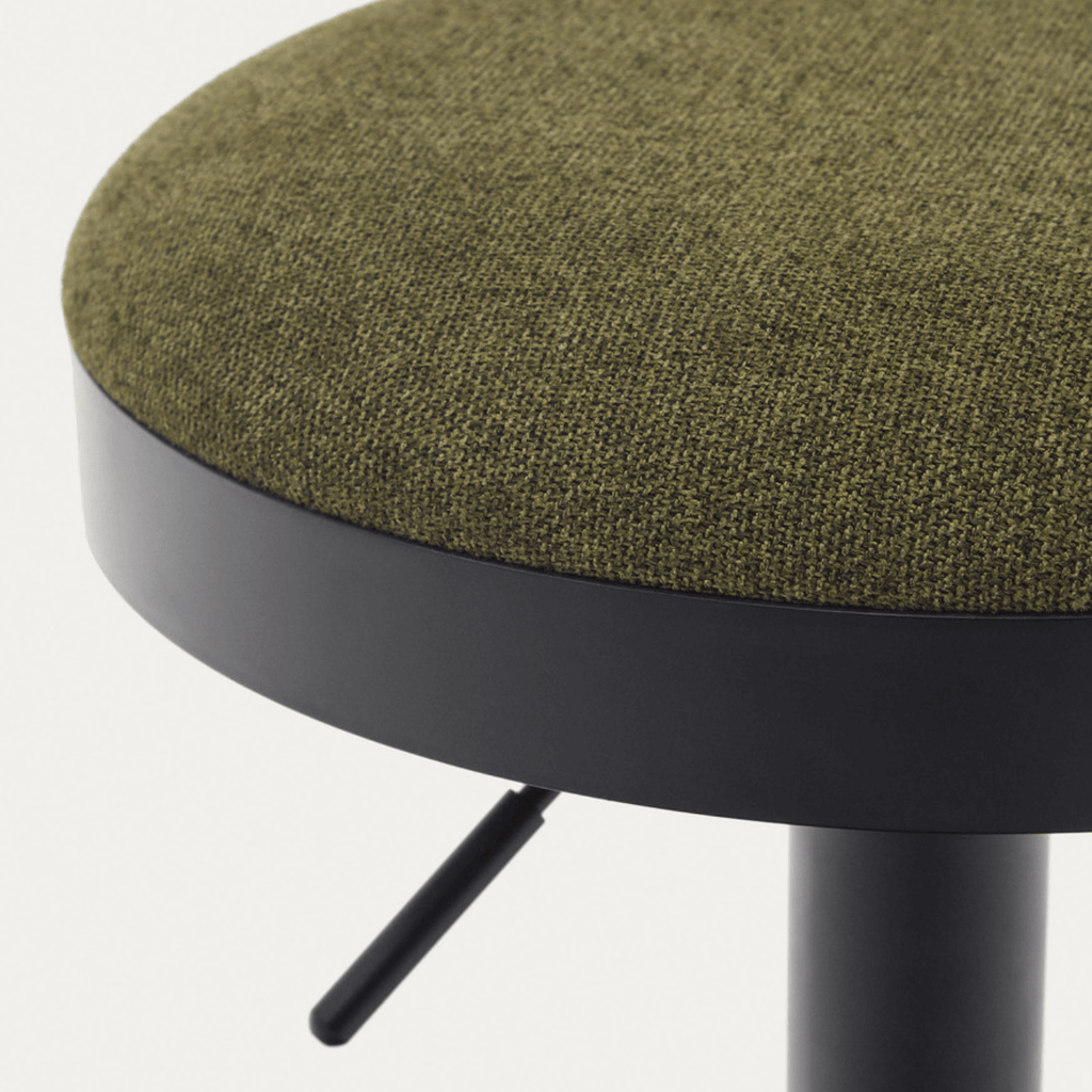 Tabouret de bar vert avec revêtement en tissu pour cuisine