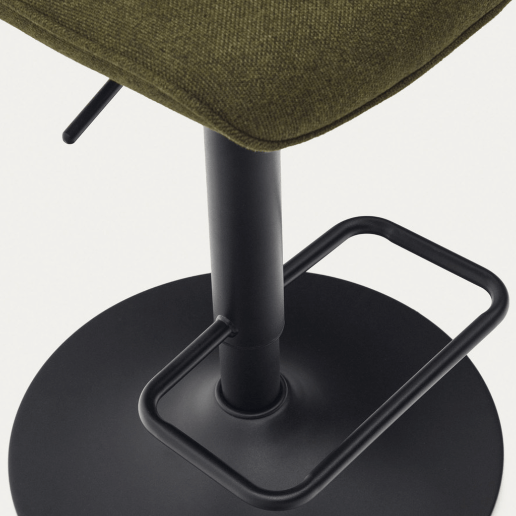 Tabouret de bar vert avec revêtement en tissu pour cuisine