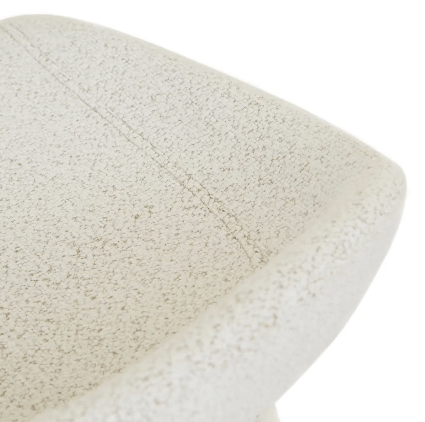 Tabouret de bar mi-siècle en bouclette blanc avec dossier incurvé pour cuisine