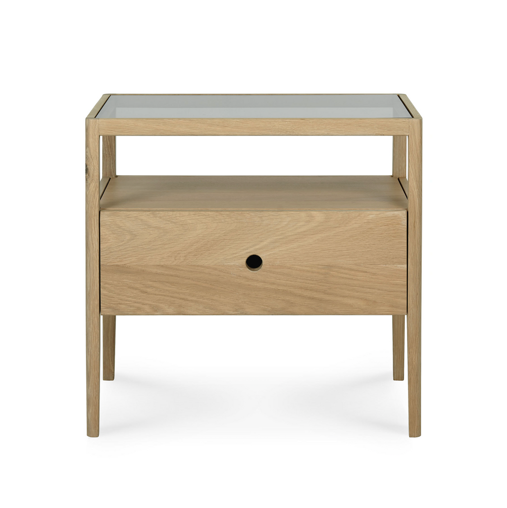 Table de chevet de chambre en chêne massif traditionnel