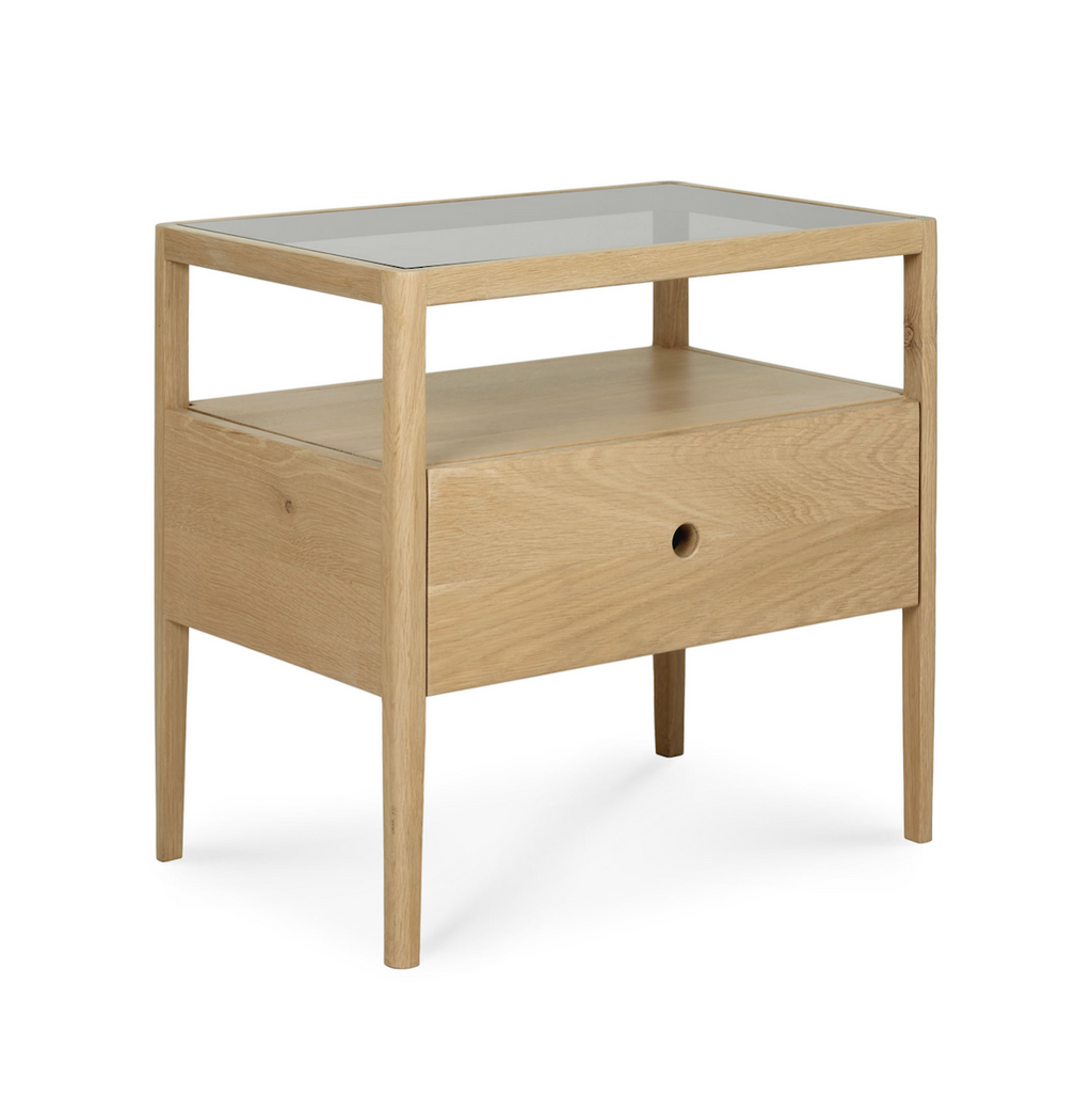 Table de chevet de chambre en chêne massif traditionnel