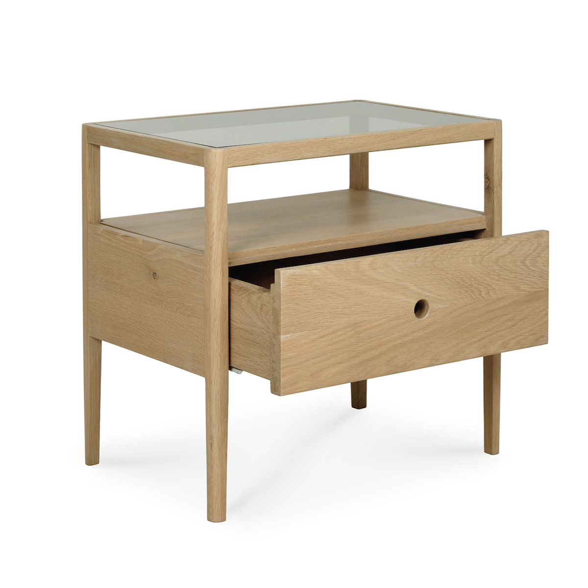 Table de chevet de chambre en chêne massif traditionnel