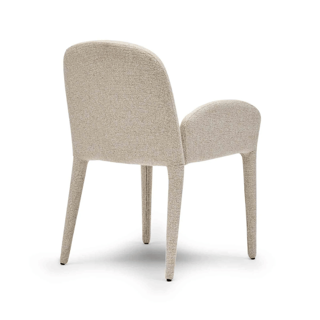 Chaise de salle à manger en métal avec dossier incurvé et rembourrée pour salle à manger