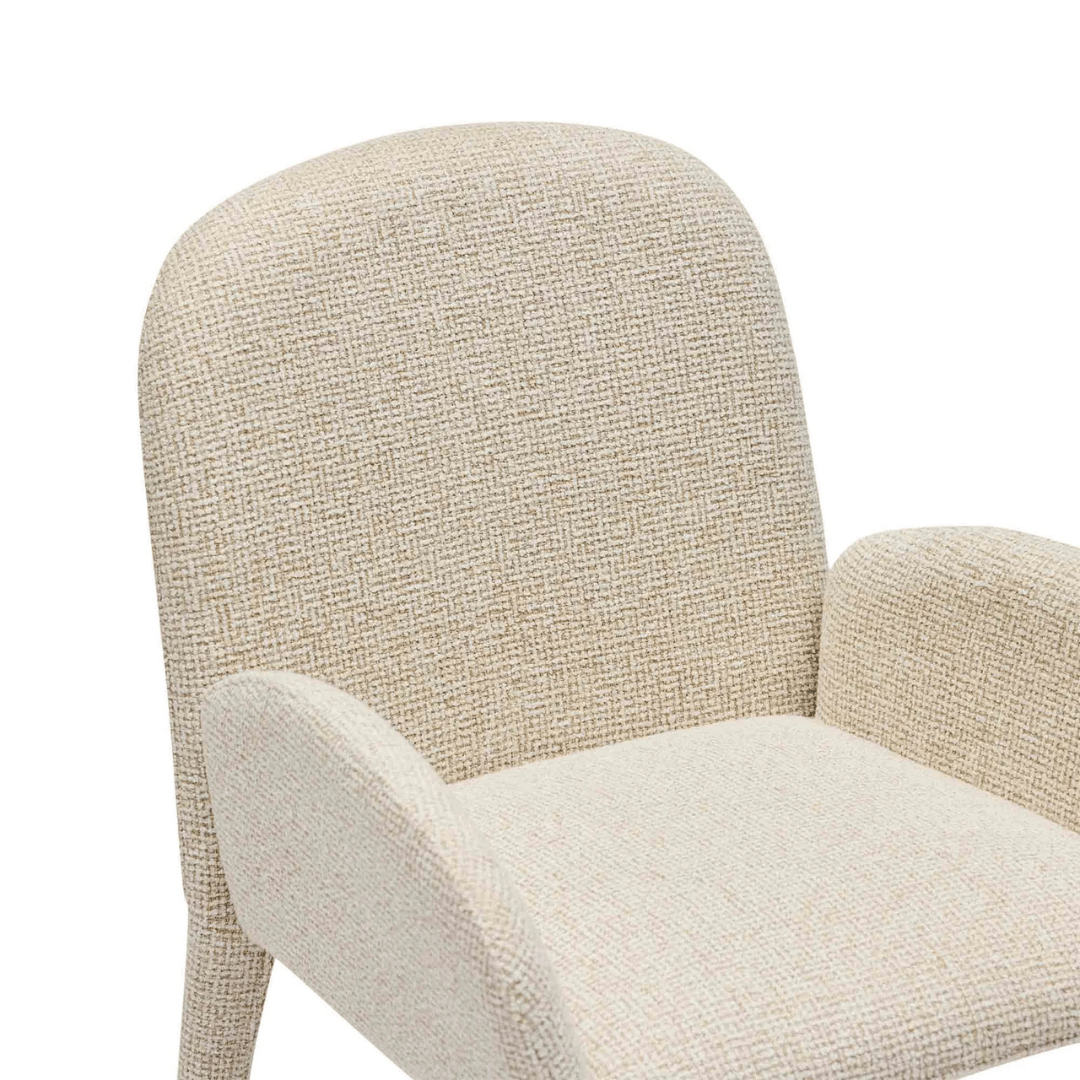 Chaise de salle à manger en métal avec dossier incurvé et rembourrée pour salle à manger