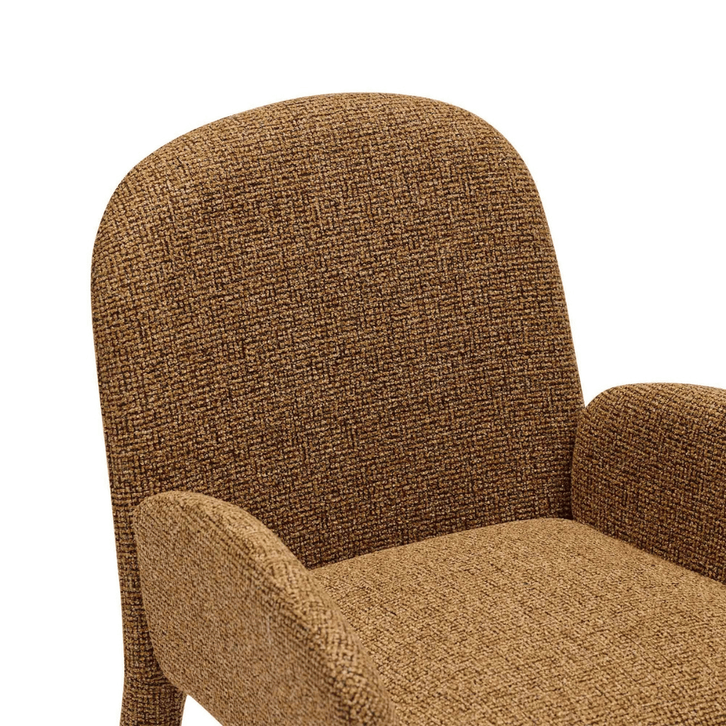 Chaise de salle à manger en métal avec dossier incurvé et rembourrée pour salle à manger