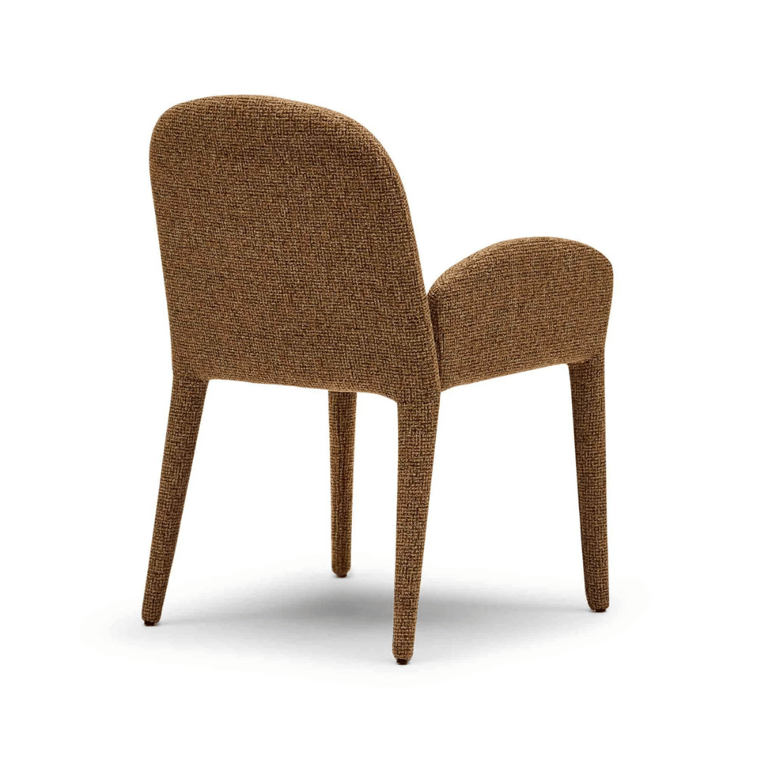Chaise de salle à manger en métal avec dossier incurvé et rembourrée pour salle à manger