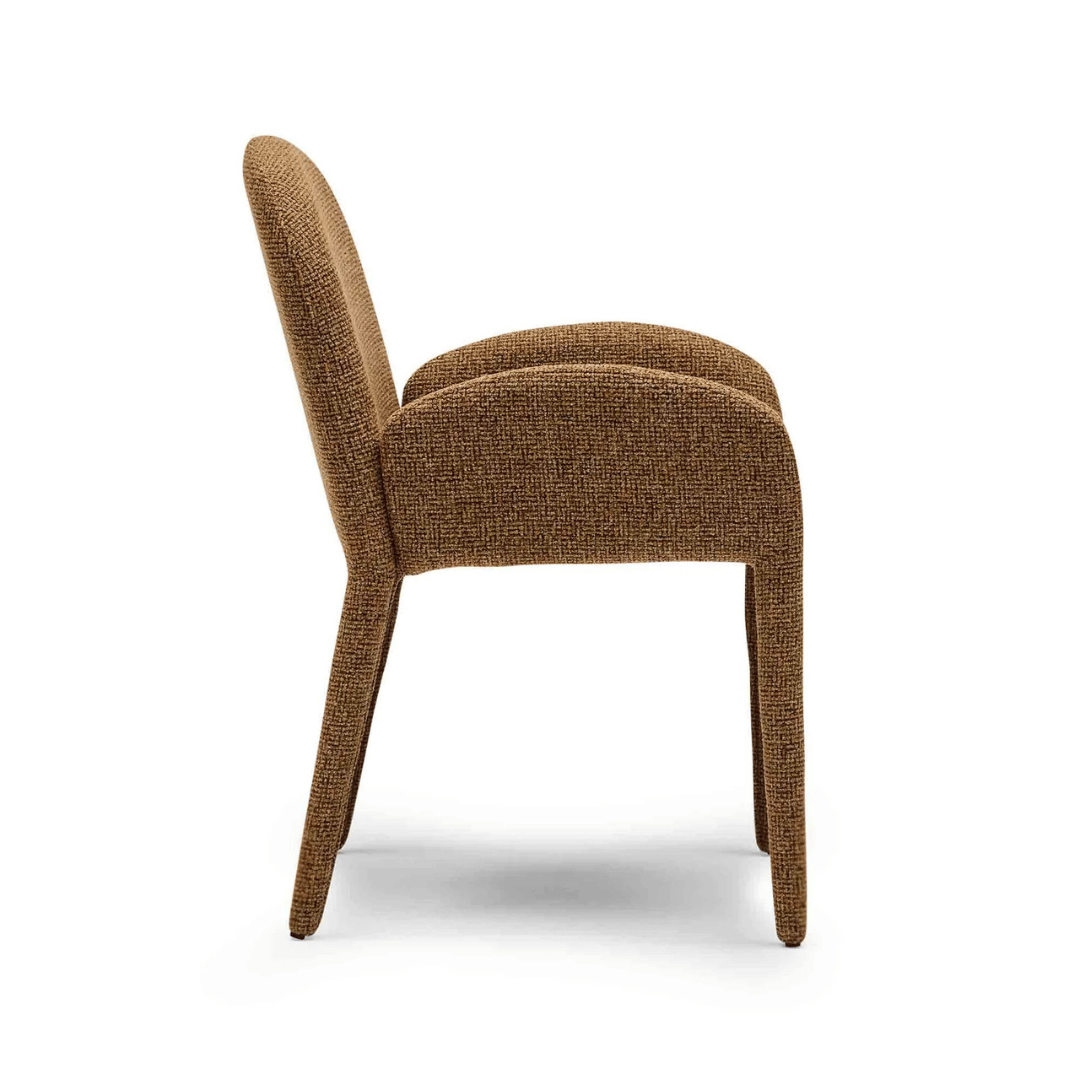 Chaise de salle à manger en métal avec dossier incurvé et rembourrée pour salle à manger