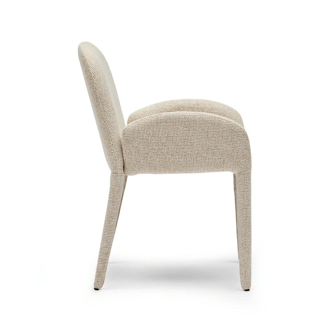 Chaise de salle à manger en métal avec dossier incurvé et rembourrée pour salle à manger