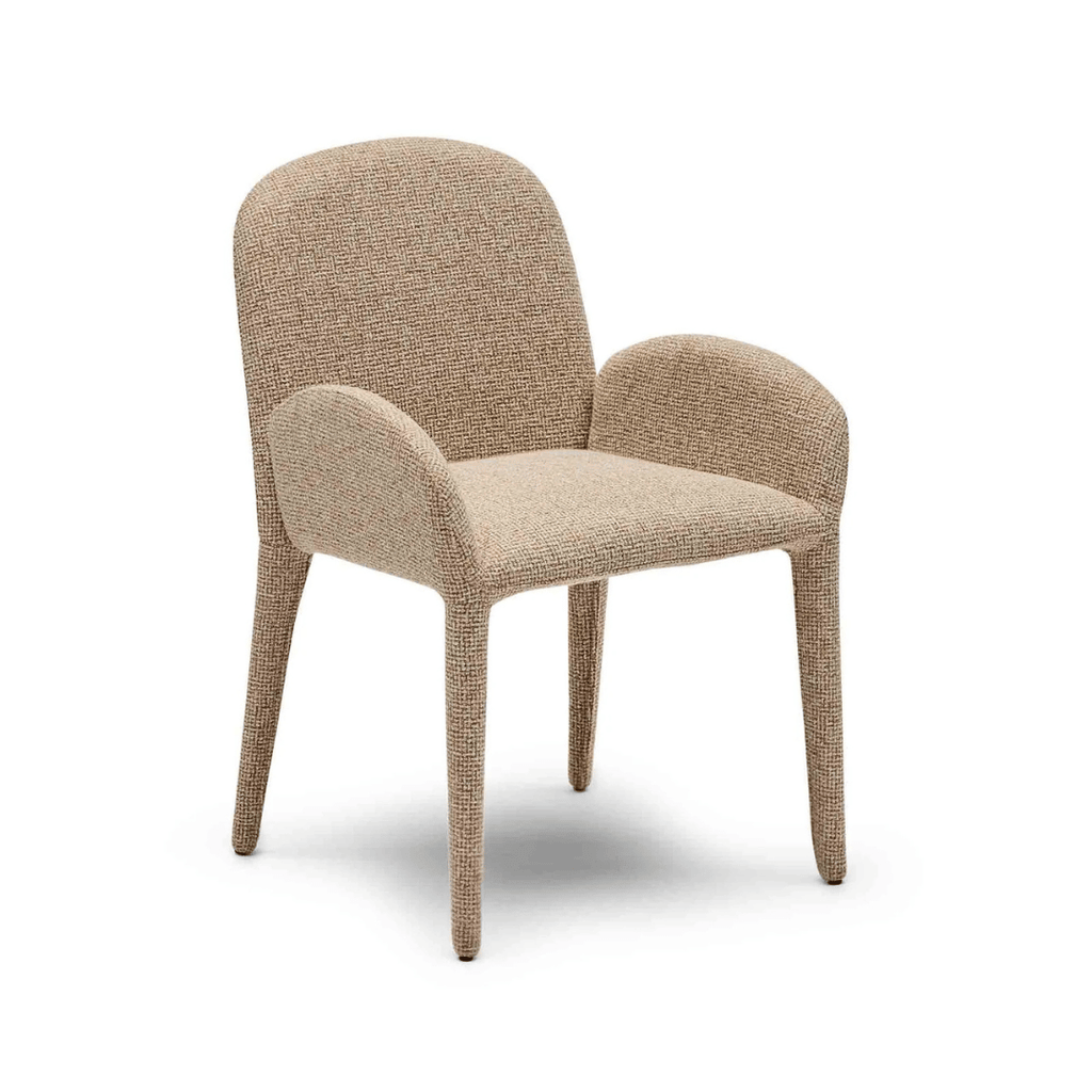 Chaise de salle à manger en métal avec dossier incurvé et rembourré pour salle à manger