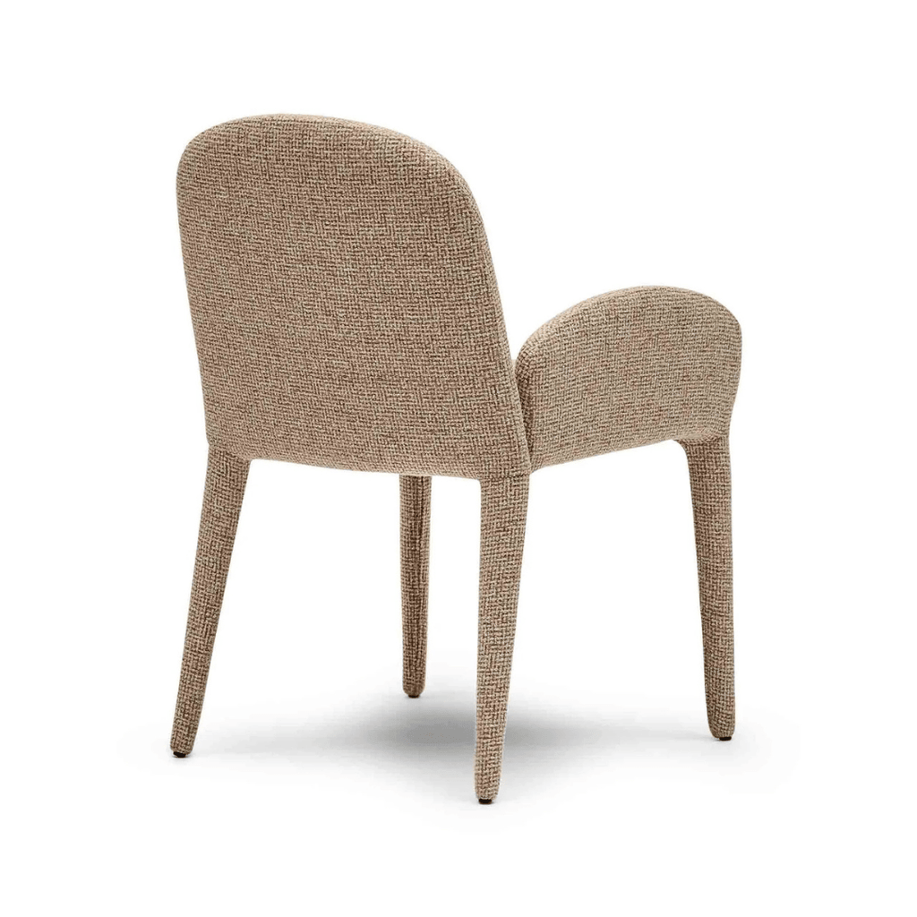 Chaise de salle à manger en métal avec dossier incurvé et rembourré pour salle à manger