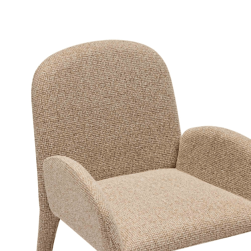 Chaise de salle à manger en métal avec dossier incurvé et rembourré pour salle à manger
