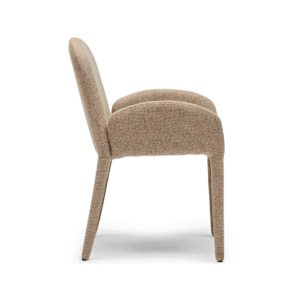 Chaise de salle à manger en métal avec dossier incurvé et rembourré pour salle à manger