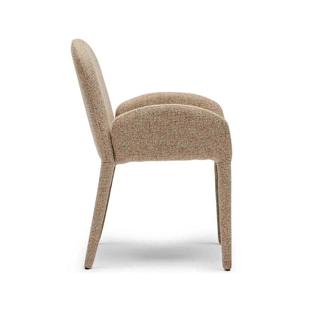 Chaise de salle à manger en métal avec dossier incurvé et rembourré pour salle à manger