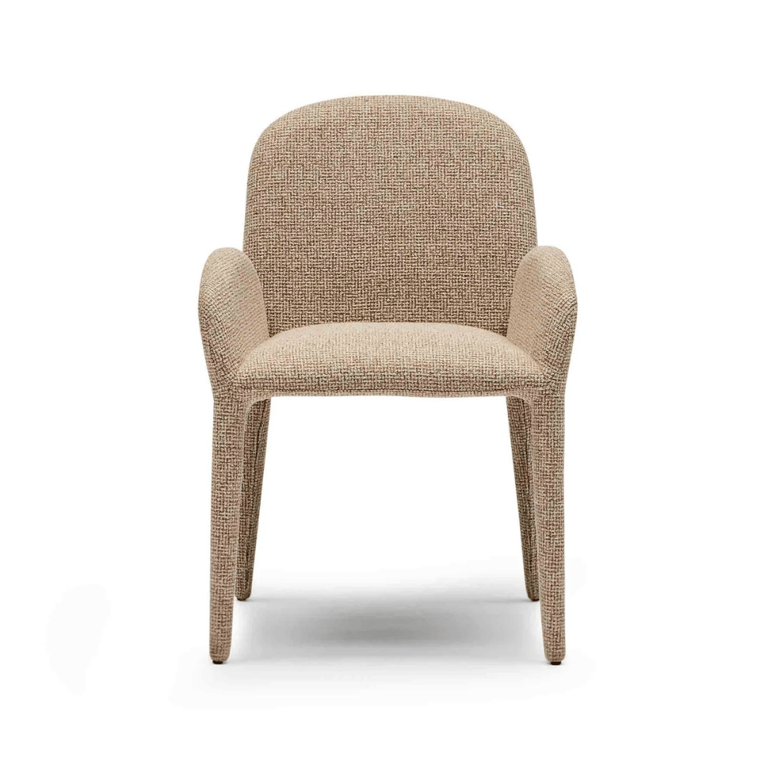 Chaise de salle à manger en métal avec dossier incurvé et rembourré pour salle à manger
