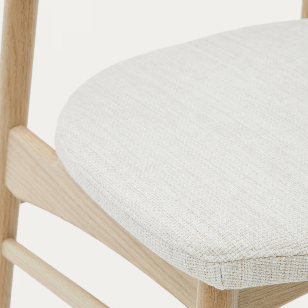 Chaise de salle à manger en chêne naturel à dossier incurvé