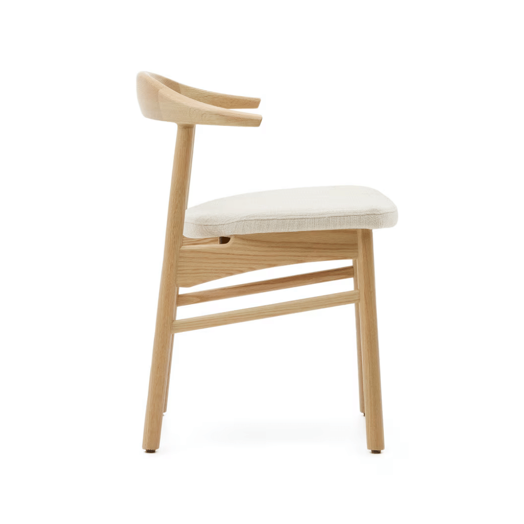 Chaise de salle à manger en chêne naturel à dossier incurvé