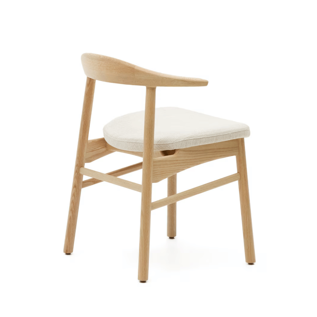 Chaise de salle à manger en chêne naturel à dossier incurvé