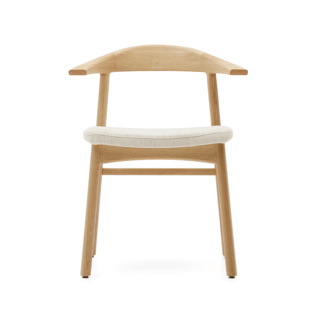 Chaise de salle à manger en chêne naturel à dossier incurvé