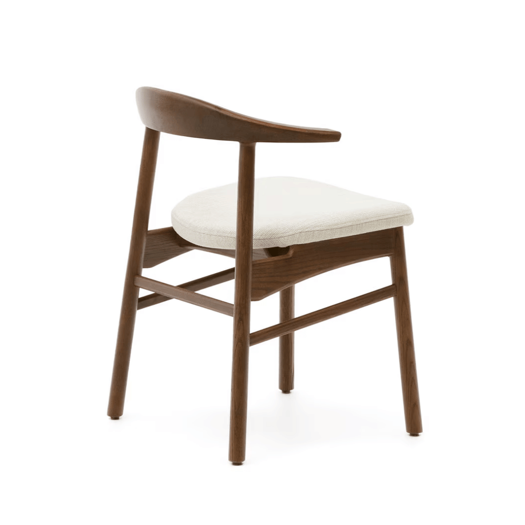 Chaise de salle à manger en noyer marron avec dossier incurvé