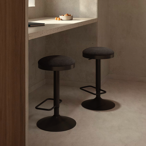 Tabouret de bar en acier noir avec siège rembourré pour cuisine
