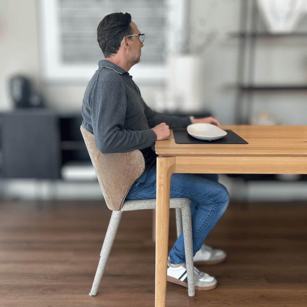 Chaise de salle à manger moderne en lin rembourrée pour salle à manger