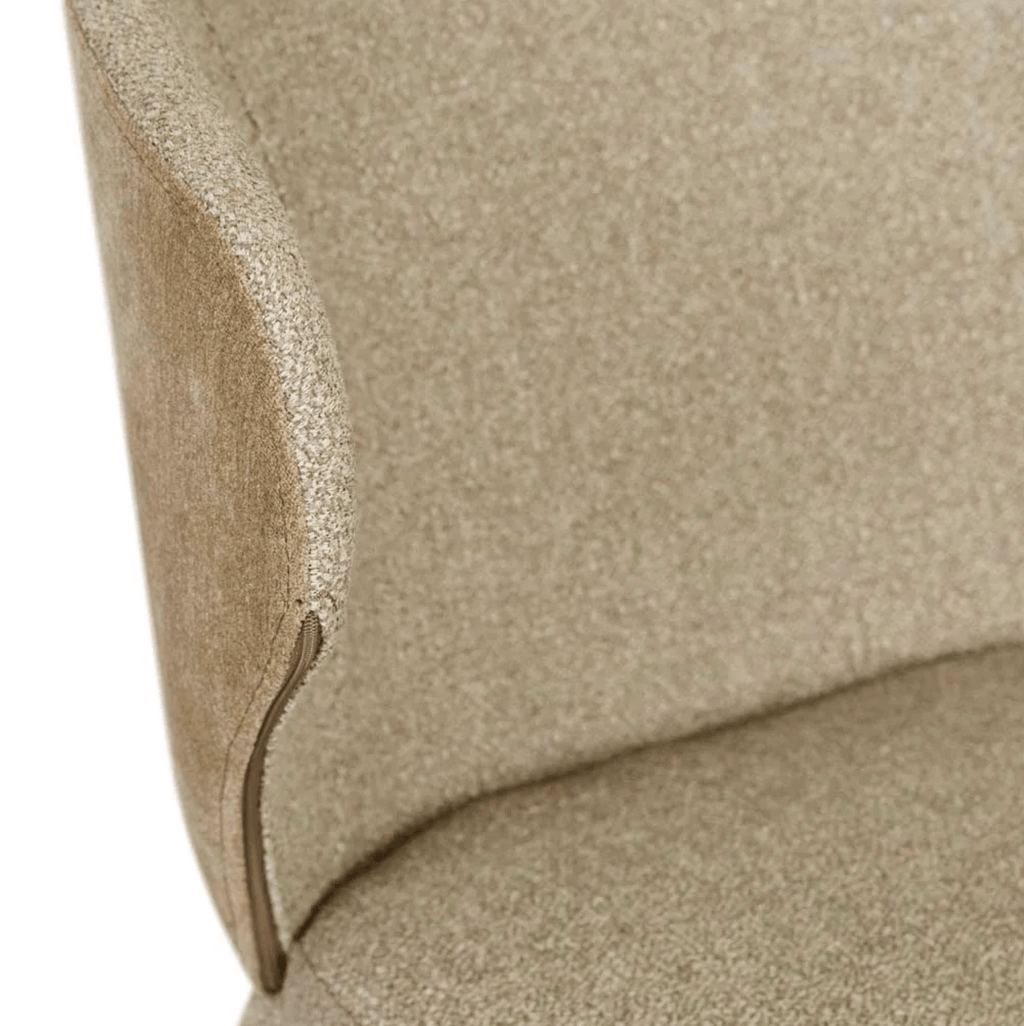 Chaise de salle à manger moderne en lin rembourrée pour salle à manger