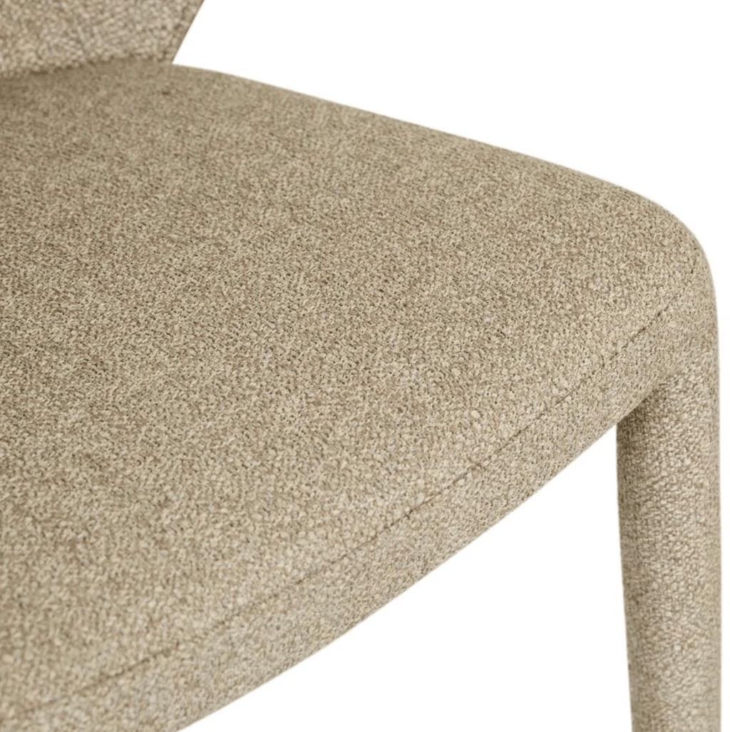 Chaise de salle à manger moderne en lin rembourrée pour salle à manger