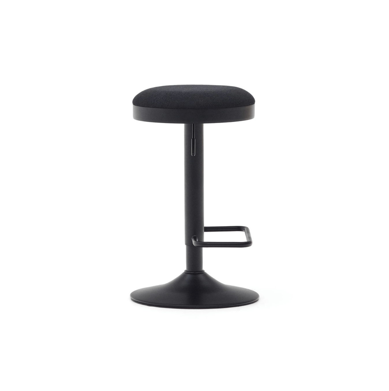 Tabouret de bar en acier noir avec siège rembourré pour cuisine